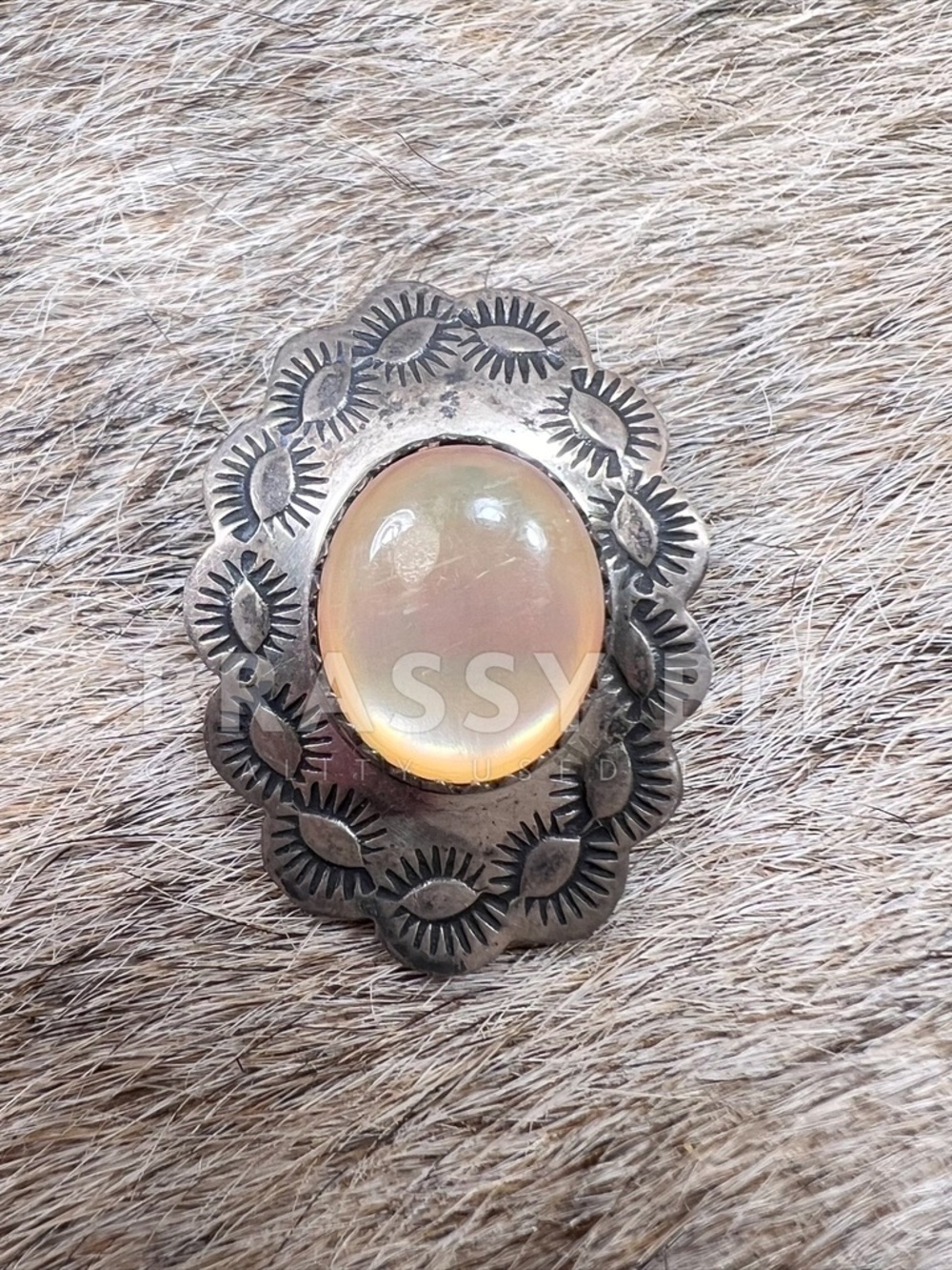 Native American Made Sterling Silver & Opal Belt Conchos - Picture 2 of 5